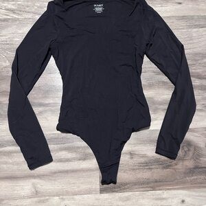 PLUMERIA Black Long Sleeve Bodysuit